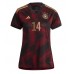 Maillot de foot Allemagne Jamal Musiala #14 Extérieur vêtements Femmes Monde 2022 Manches Courtes